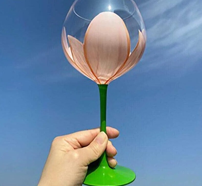 Aesthetic Flower Tulip Wine Glass -