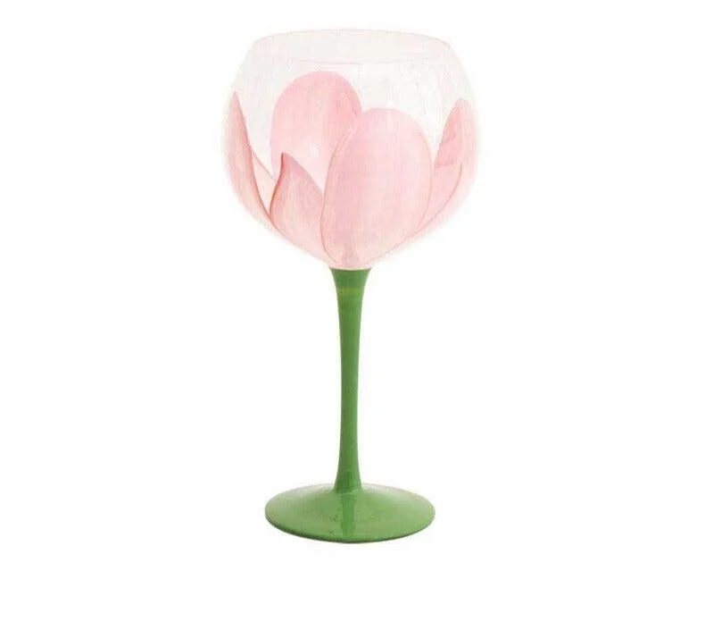 Aesthetic Flower Tulip Wine Glass -