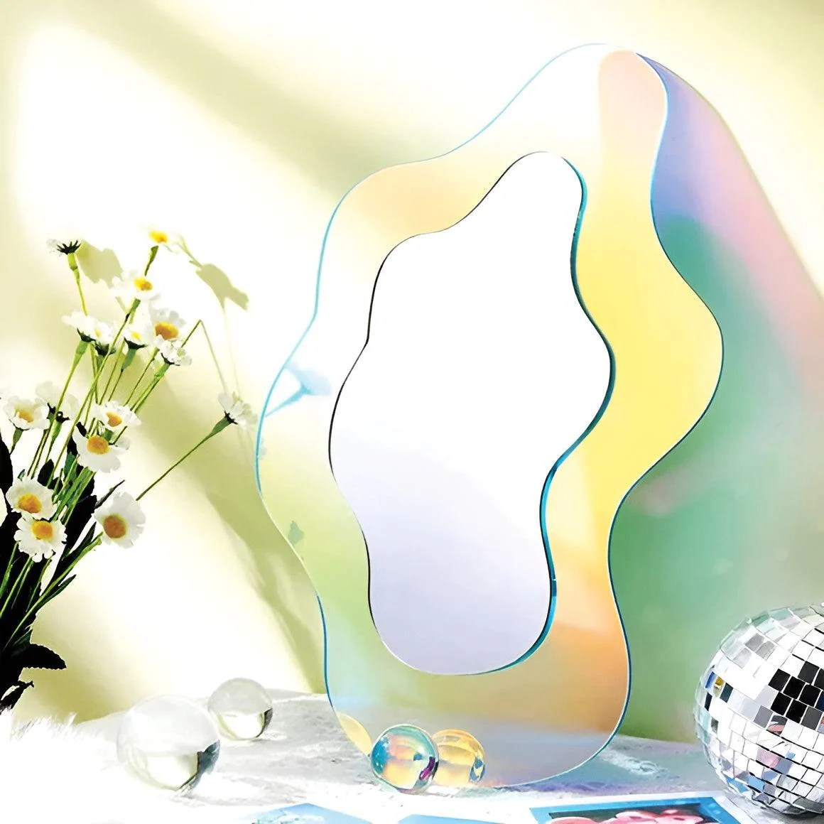 Aesthetic Geometric Acrylic Mirror - Shimmering Frameless Wall Decoration -  - #tag1#