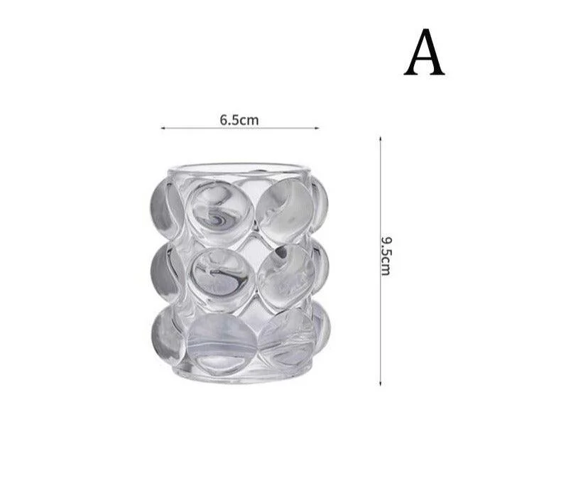 Aesthetic Glass Bubble Makeup Brush Holder Cup -