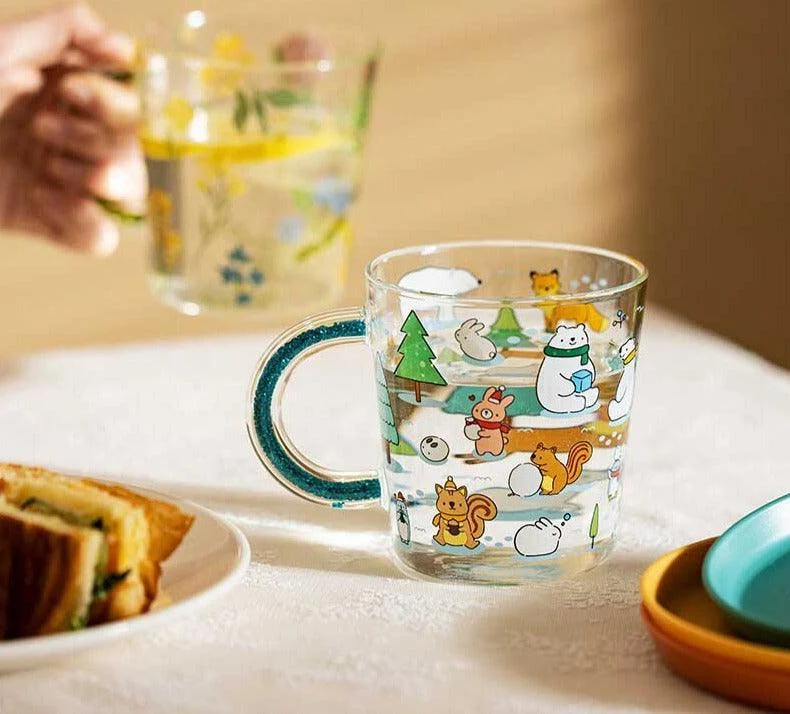 Aesthetic Glass Flower Cottagecore Mugs -
