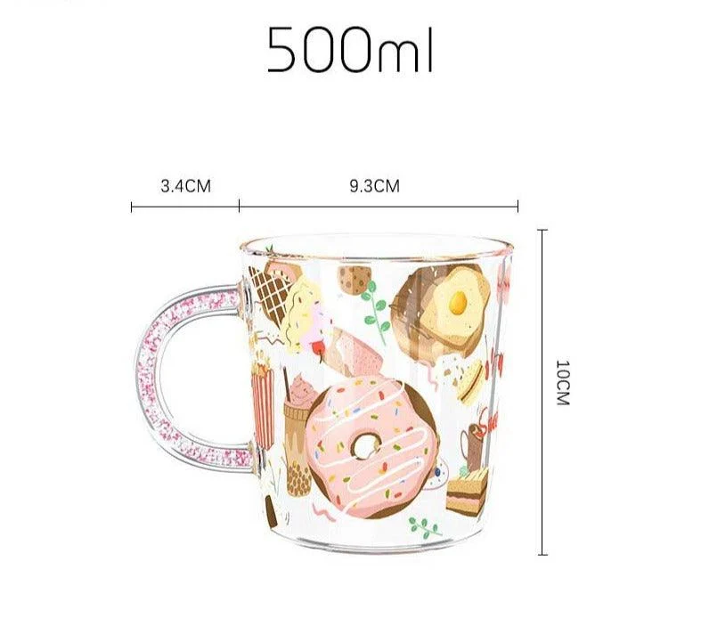 Aesthetic Glass Flower Cottagecore Mugs -