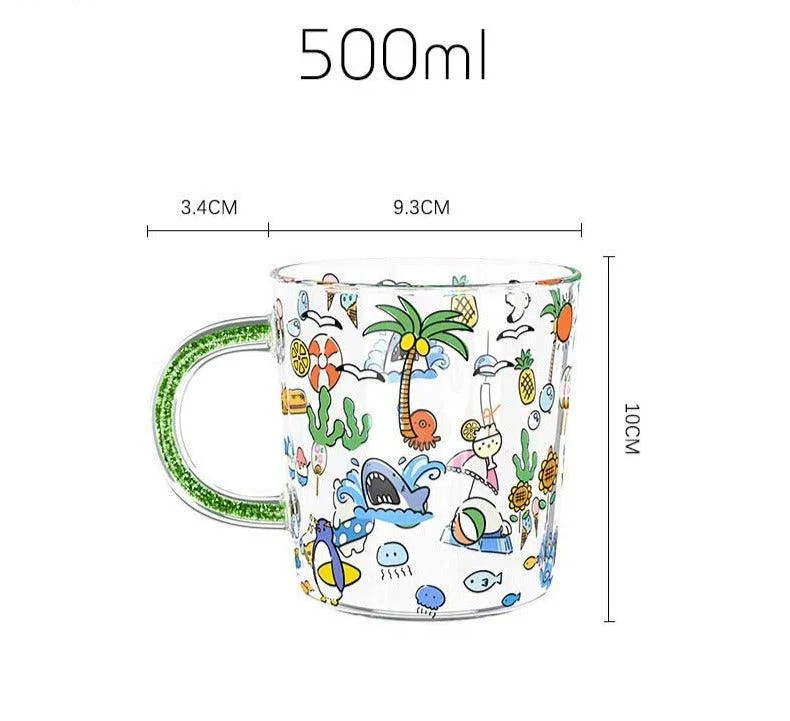 Aesthetic Glass Flower Cottagecore Mugs -