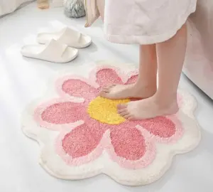 Aesthetic Green Flower Shaped Rugs