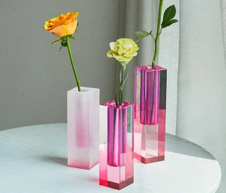 Aesthetic Iridescent Acrylic Rainbow Vase -