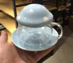 Aesthetic Mushroom Glass Cup with Ceramic Lid