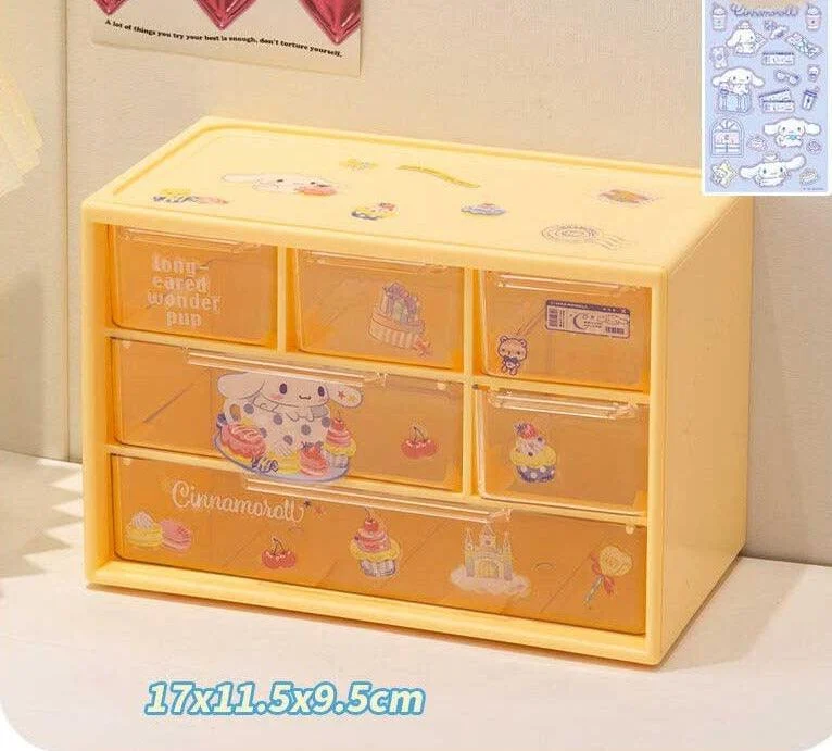 Aesthetic My Melody And Kuromi Storage Box Drawer Organizer -