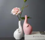 Aesthetic Pastel Ceramic Elephant Vase