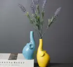 Aesthetic Pastel Ceramic Elephant Vase