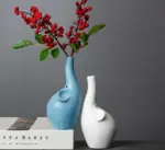 Aesthetic Pastel Ceramic Elephant Vase