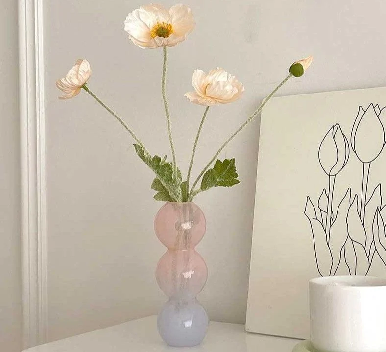 Aesthetic Pastel Gradient Glass Bubble Vase -