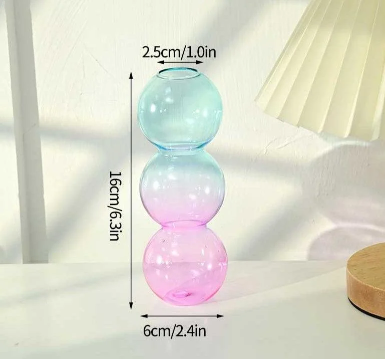 Aesthetic Pastel Gradient Glass Bubble Vase -