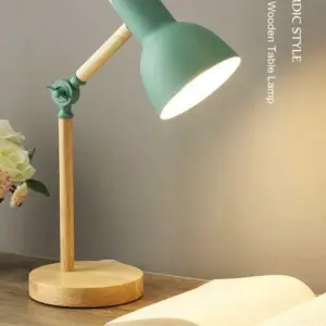 Aesthetic Pastel Wooden Table Reading Lamp - 