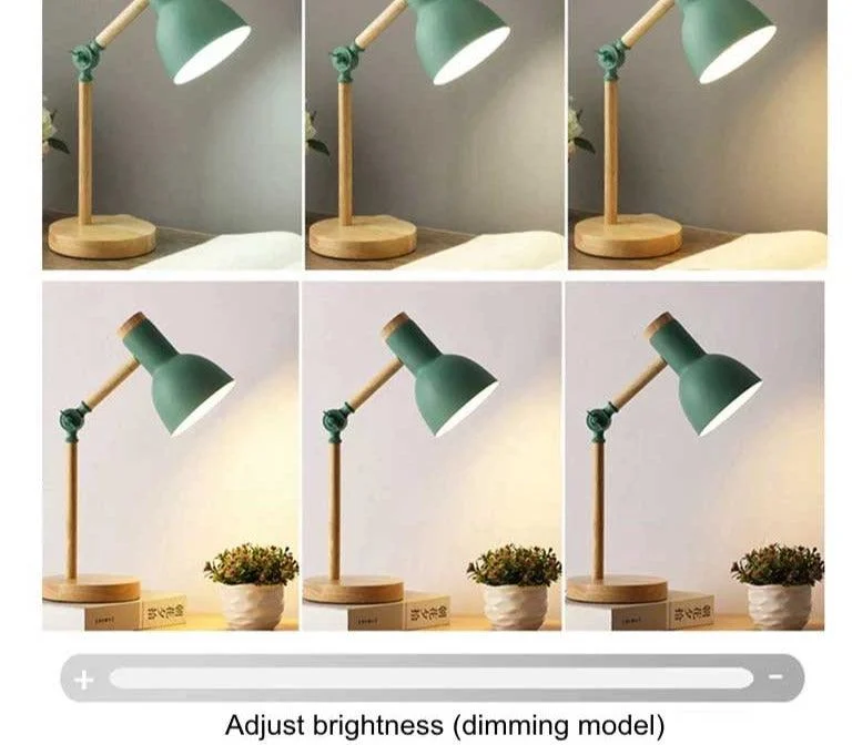 Aesthetic Pastel Wooden Table Reading Lamp -