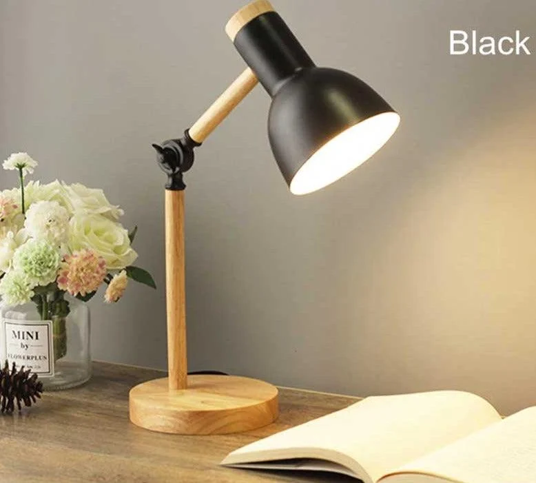 Aesthetic Pastel Wooden Table Reading Lamp -