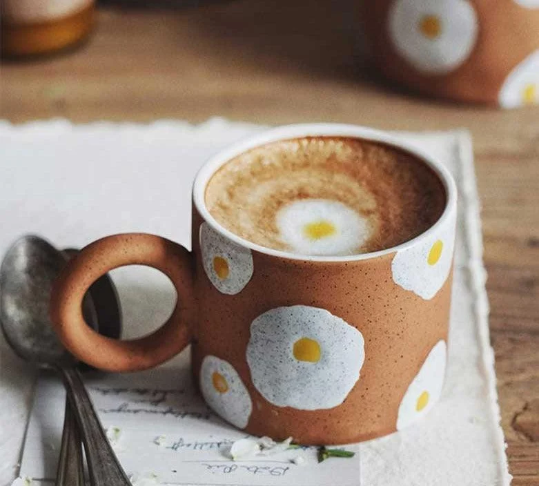 Aesthetic Poached Egg Hand Painted Mugs -