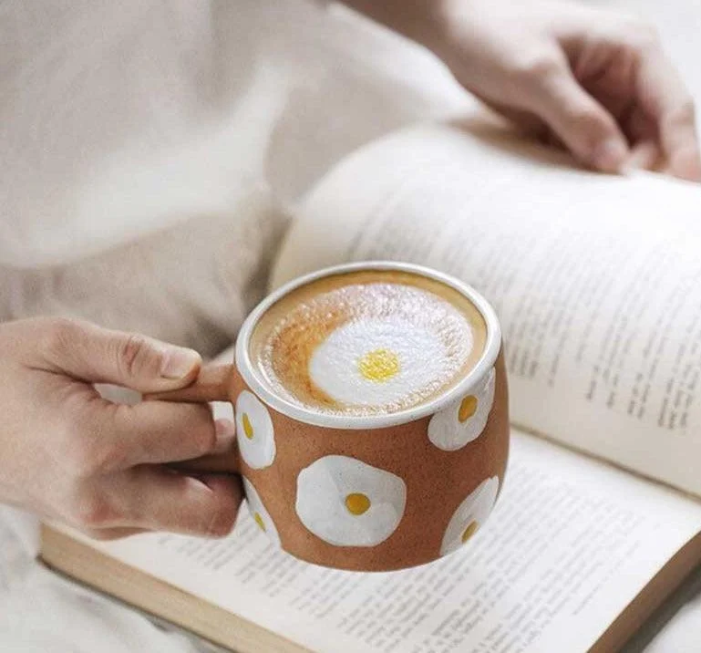 Aesthetic Poached Egg Hand Painted Mugs -