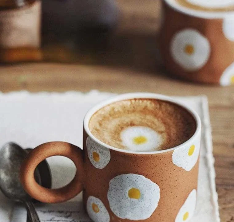 Aesthetic Poached Egg Hand Painted Mugs -