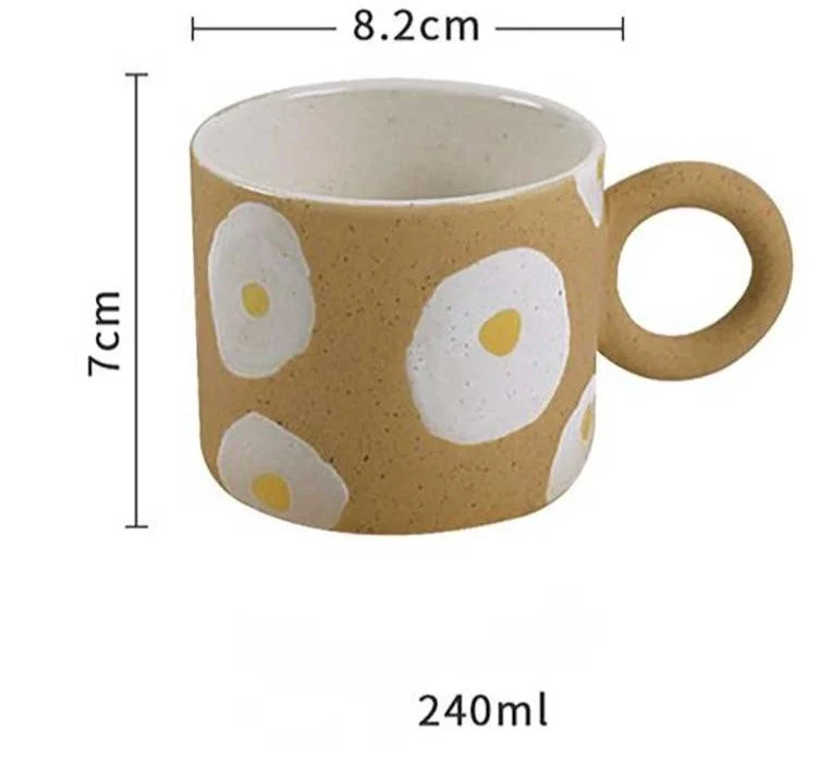 Aesthetic Poached Egg Hand Painted Mugs -