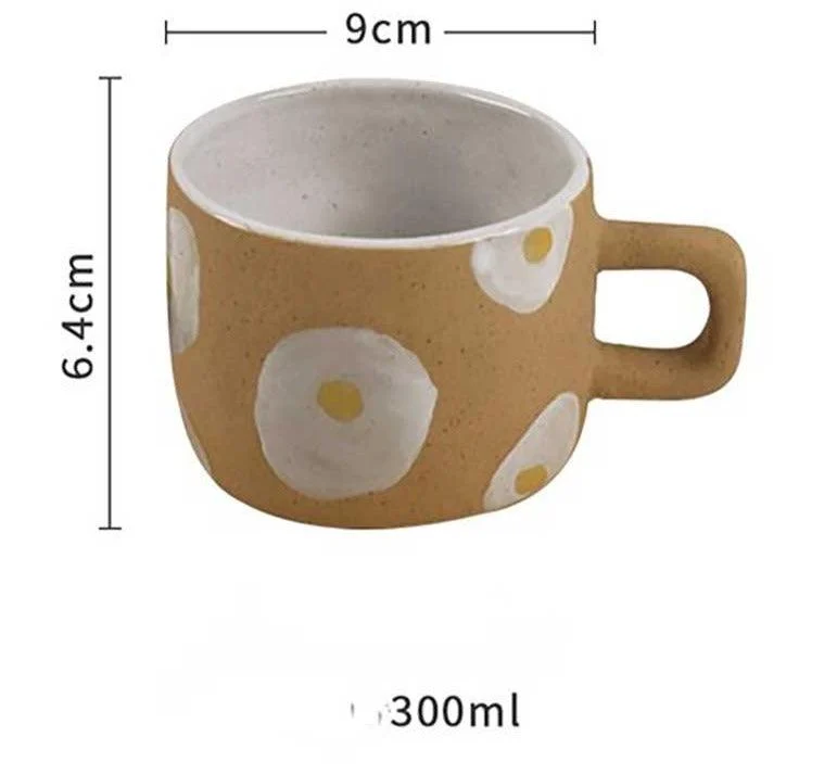 Aesthetic Poached Egg Hand Painted Mugs -