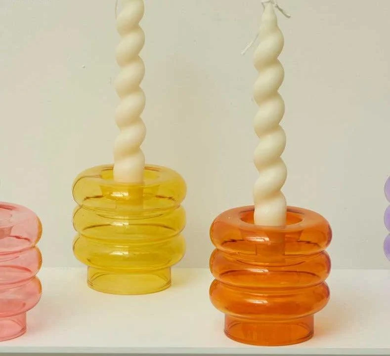 Aesthetic Scented Pastel Spiral Taper Candles Set 2 -