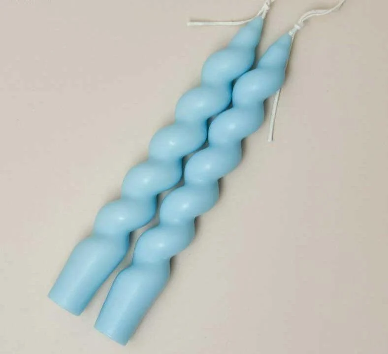 Aesthetic Scented Pastel Spiral Taper Candles Set 2 -