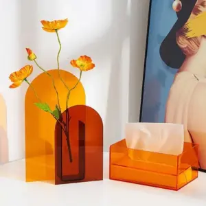 Aesthetic Sunset Acrylic Flower Vase - 
