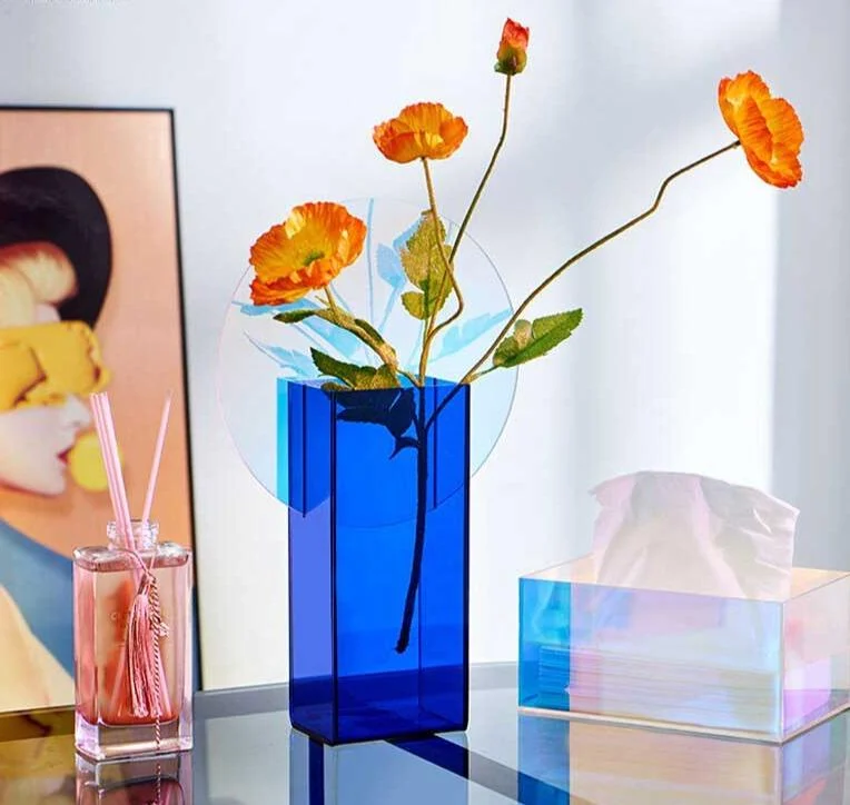 Aesthetic Sunset Acrylic Flower Vase -