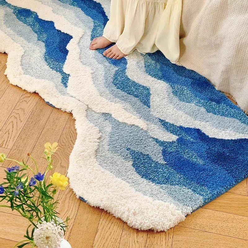 Aesthetic Tufted Rug Wave Pattern -