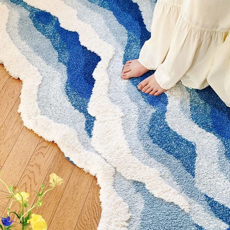 Aesthetic Tufted Rug Wave Pattern -