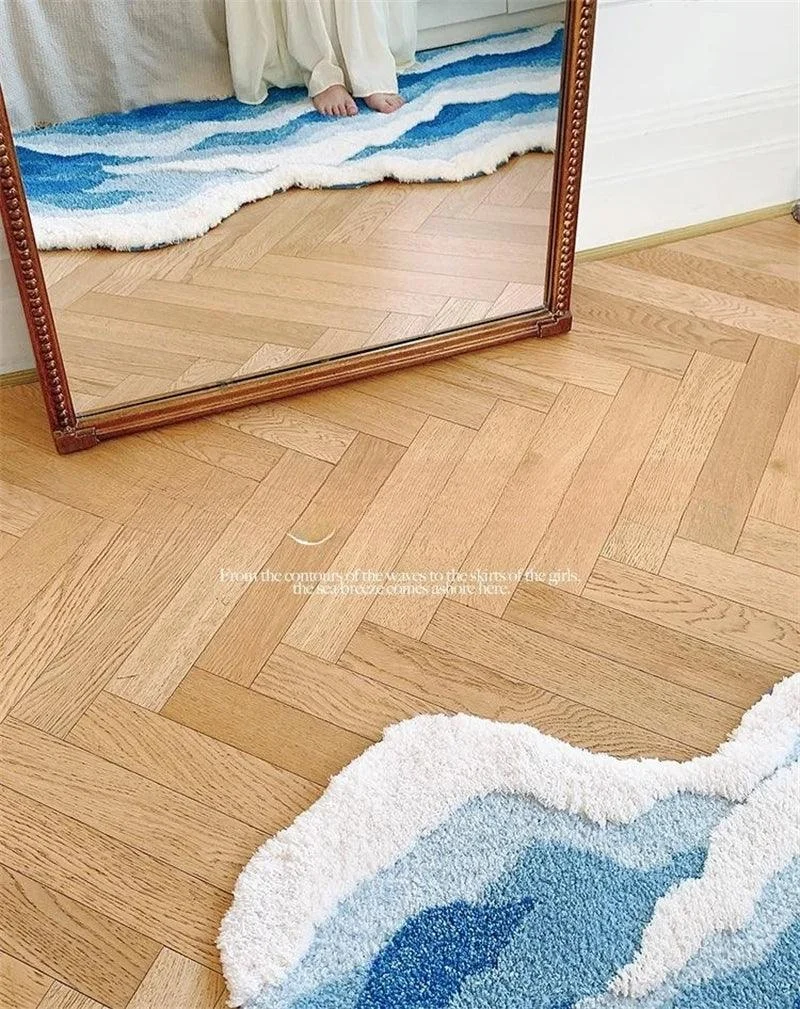 Aesthetic Tufted Rug Wave Pattern -