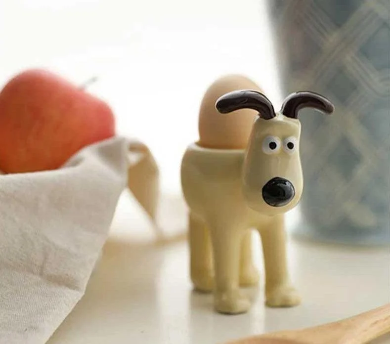 Aesthetic Vintage Dog Ceramic Egg Holder -