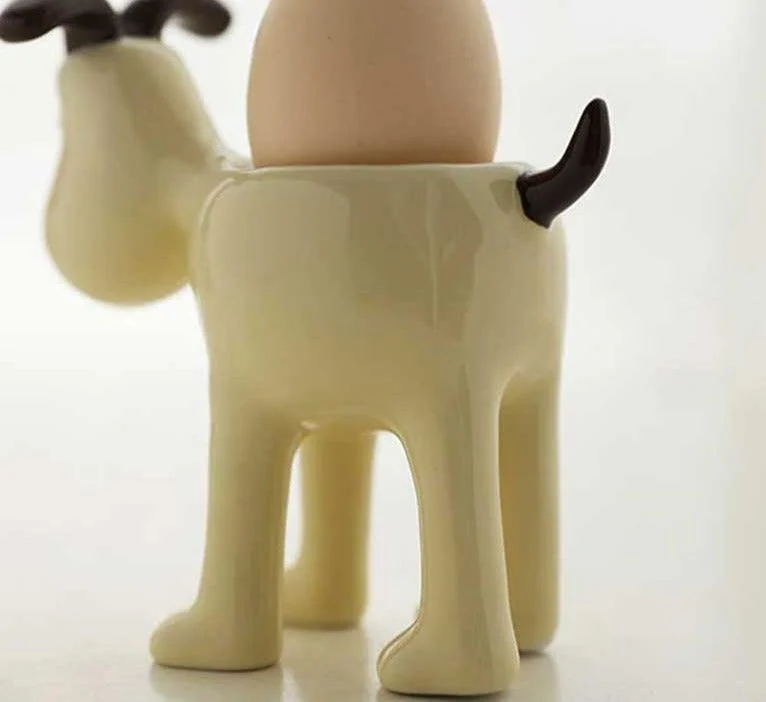 Aesthetic Vintage Dog Ceramic Egg Holder -