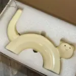 Aesthetic Yellow Cream Ceramic Cat Vase