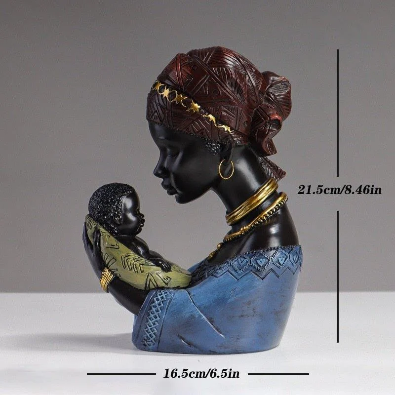 African Mother and Child  Home Decor Figurines -