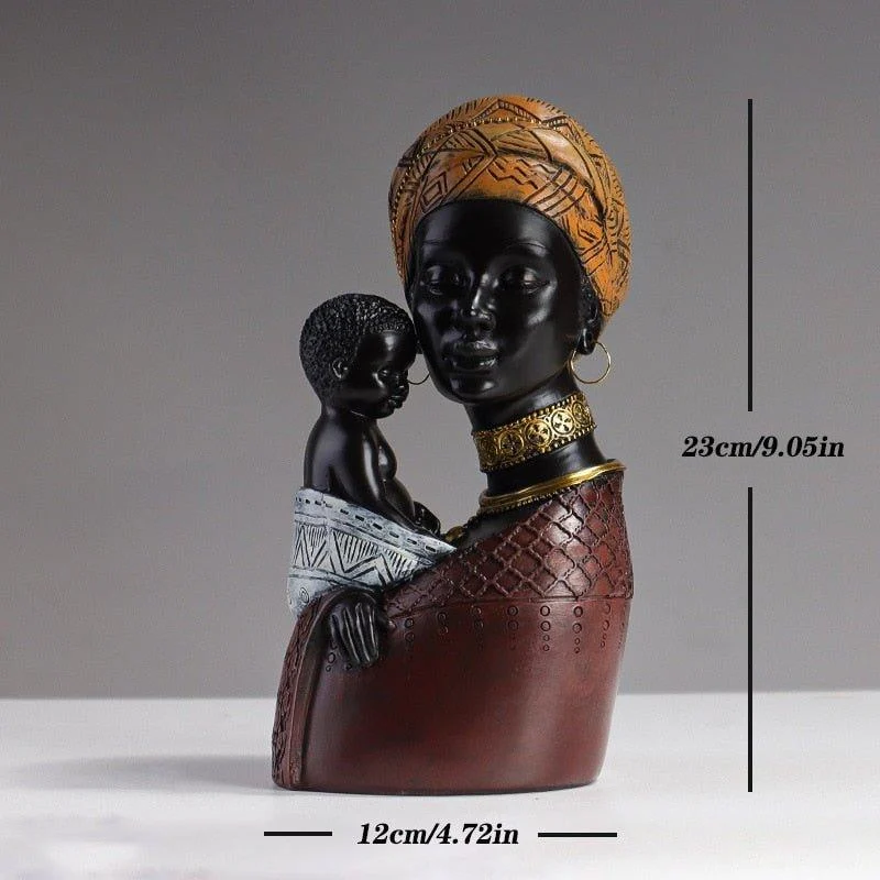 African Mother and Child  Home Decor Figurines -