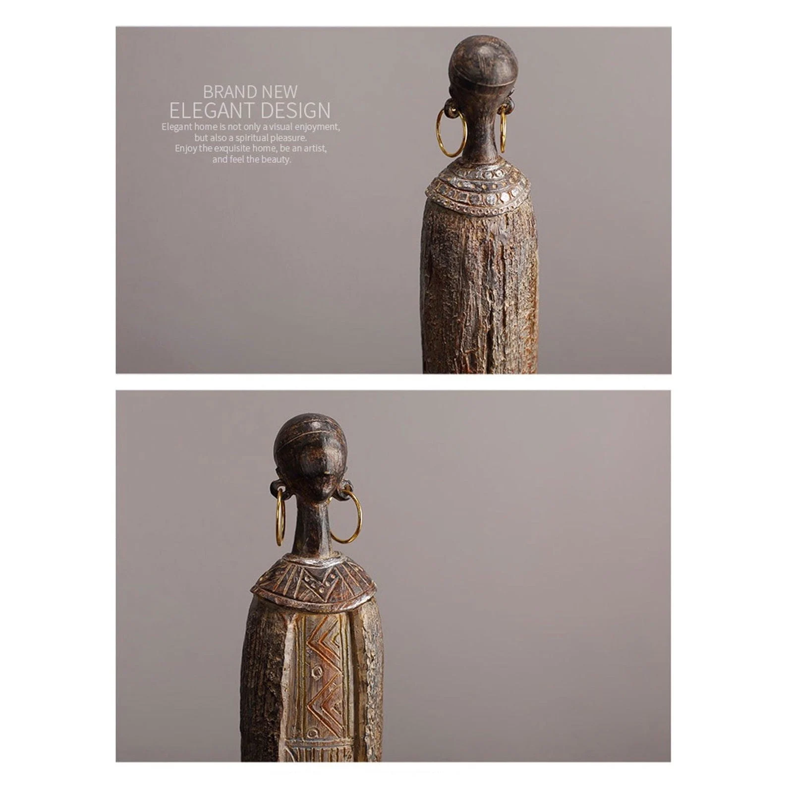 African Tribal Woman Portrait Home Decor Sculpture -