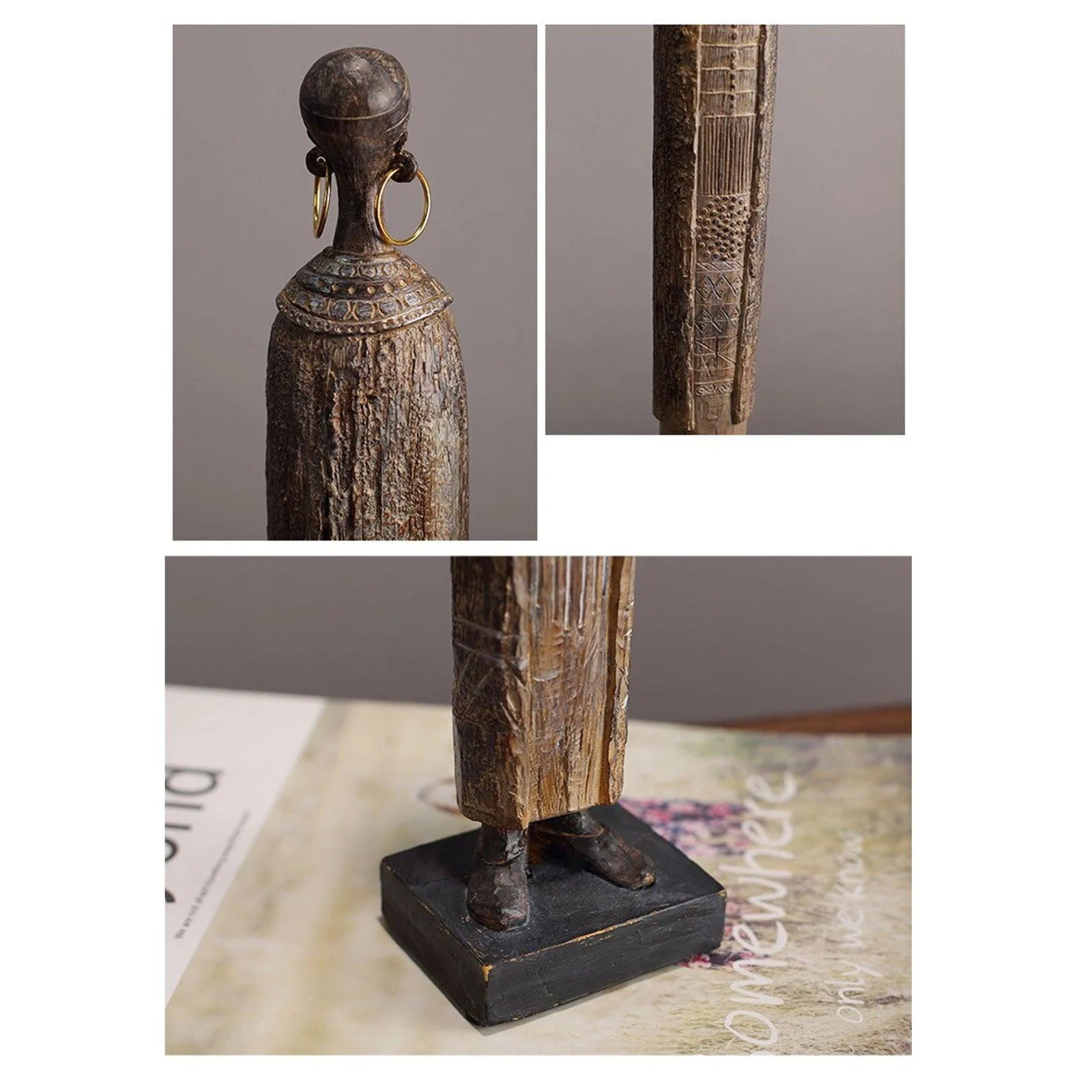 African Tribal Woman Portrait Home Decor Sculpture -