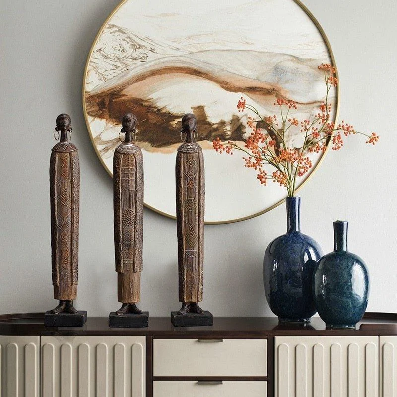 African Tribal Woman Portrait Home Decor Sculpture -