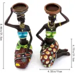 African Women Candle Holder Sculpture