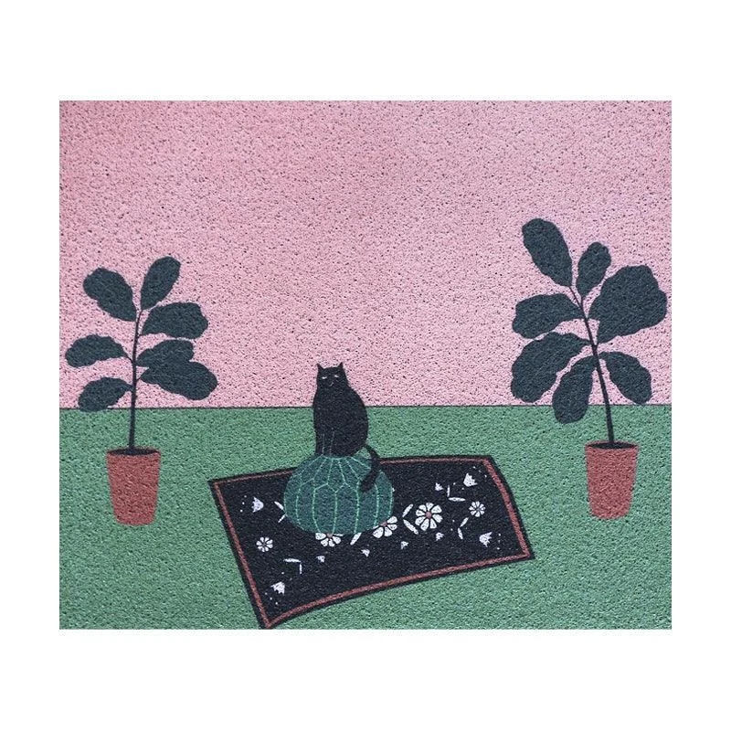 Afternoon Cat DIY Cut-Out Cartoon Entrance Mat -  - #tag1#