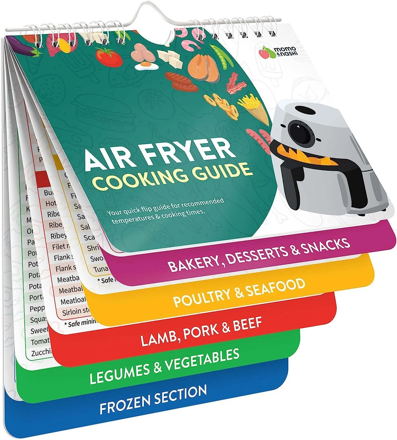 Air Fryer Cheat Sheet Magnets Cooking Guide Booklet -  - #tag1#