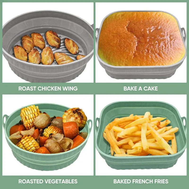 Air Fryer Silicone Grill Pan Reusable Baking Tray -  - #tag1#