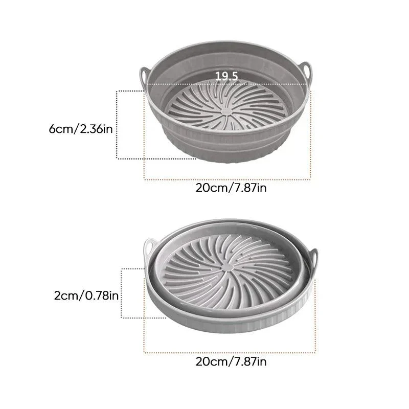 Air Fryer Silicone Grill Pan Reusable Baking Tray -  - #tag1#