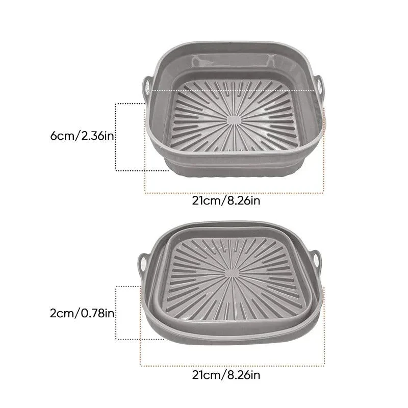 Air Fryer Silicone Grill Pan Reusable Baking Tray -  - #tag1#