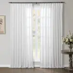 Aira Linen Pleated Modern Curtains White 6 Colors tag1