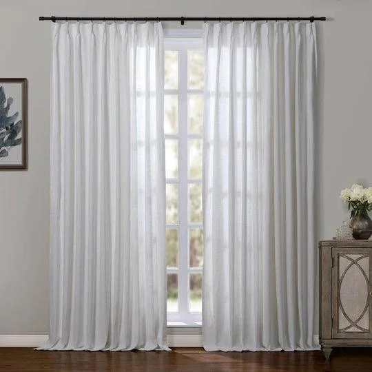 Aira Linen Pleated Modern Curtains White, 6 Colors -  - #tag1#