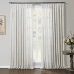 Aira Linen Pleated Modern Curtains White 6 Colors tag1