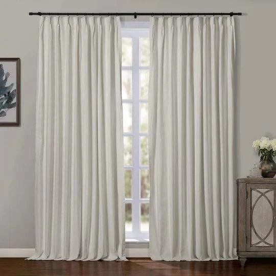 Aira Linen Pleated Modern Curtains White, 6 Colors -  - #tag1#