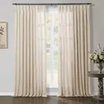 Aira Linen Pleated Modern Curtains White 6 Colors tag1